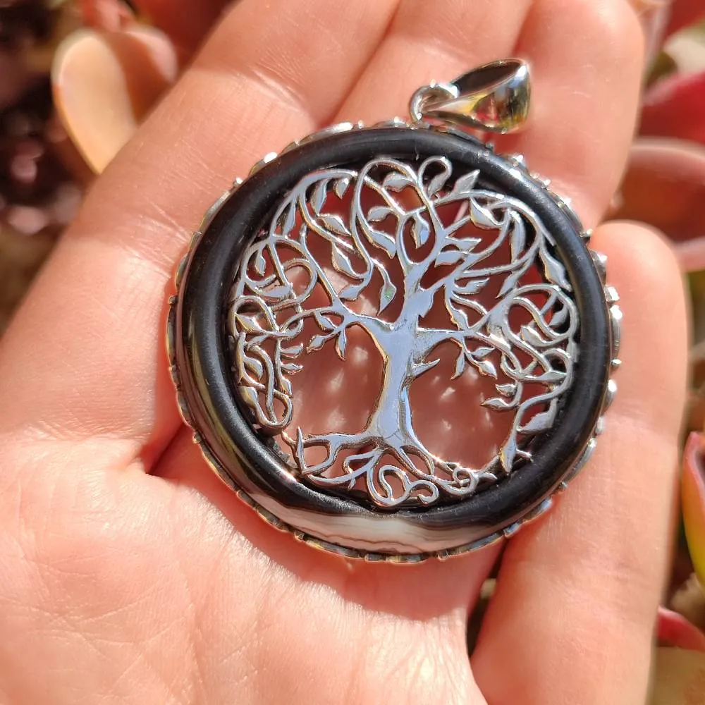 Ciondolo GAGAN con pietra ONICE NERO  in argento 925 Ciondolo artigianale