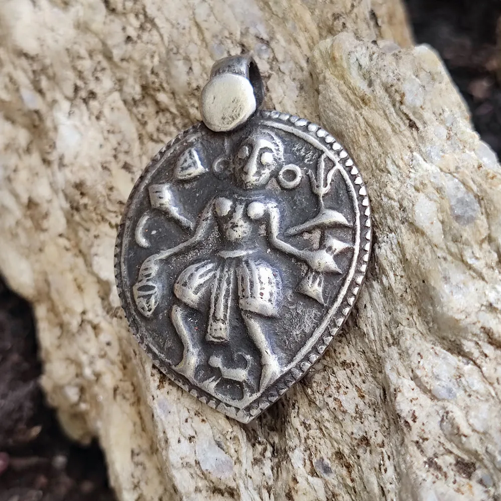 Antique silver pendant with Shiva deity - GATANGH