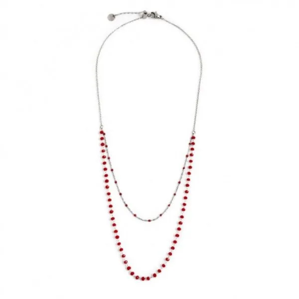Collana Marlù Donna Cristalli Rossi