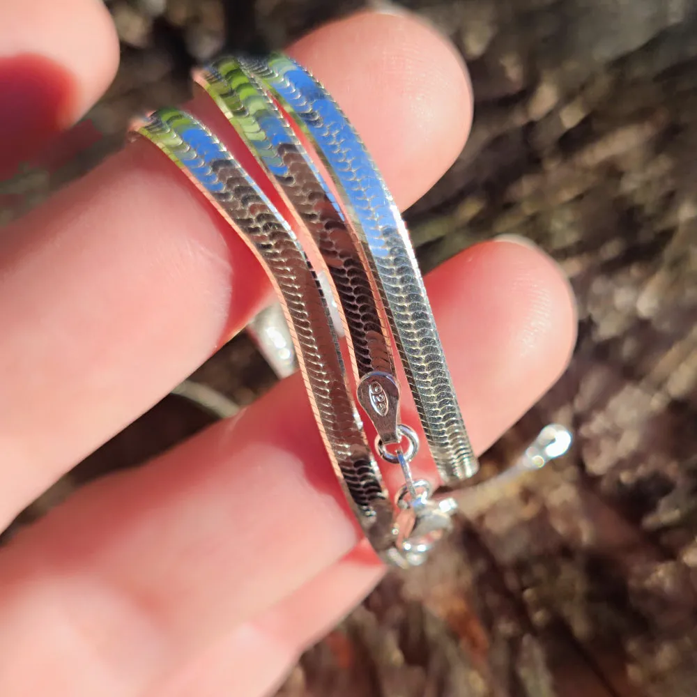 HALSKETTE aus 925er Schlangen-Feinsilber – NAGPUR