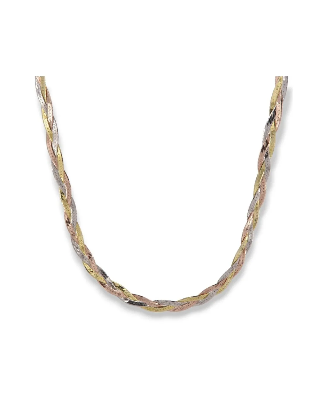 Collana Argento Rodiato 3 Colori Coda Di Topo