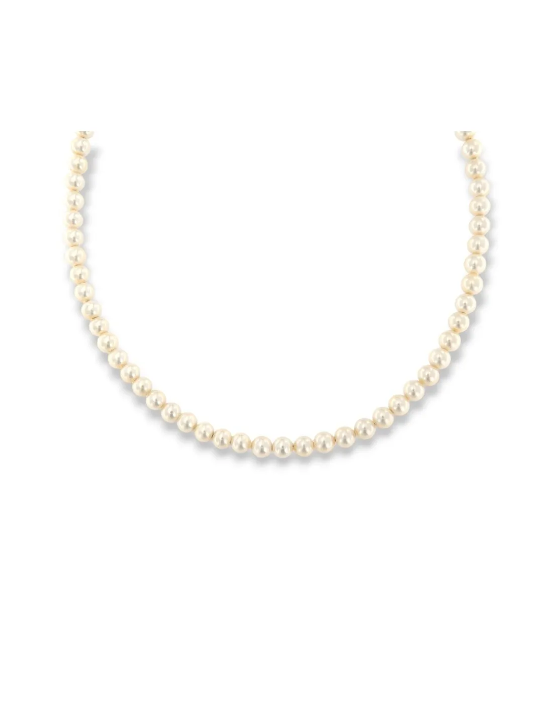 Collana Argento Rodiato Perle Sintetiche