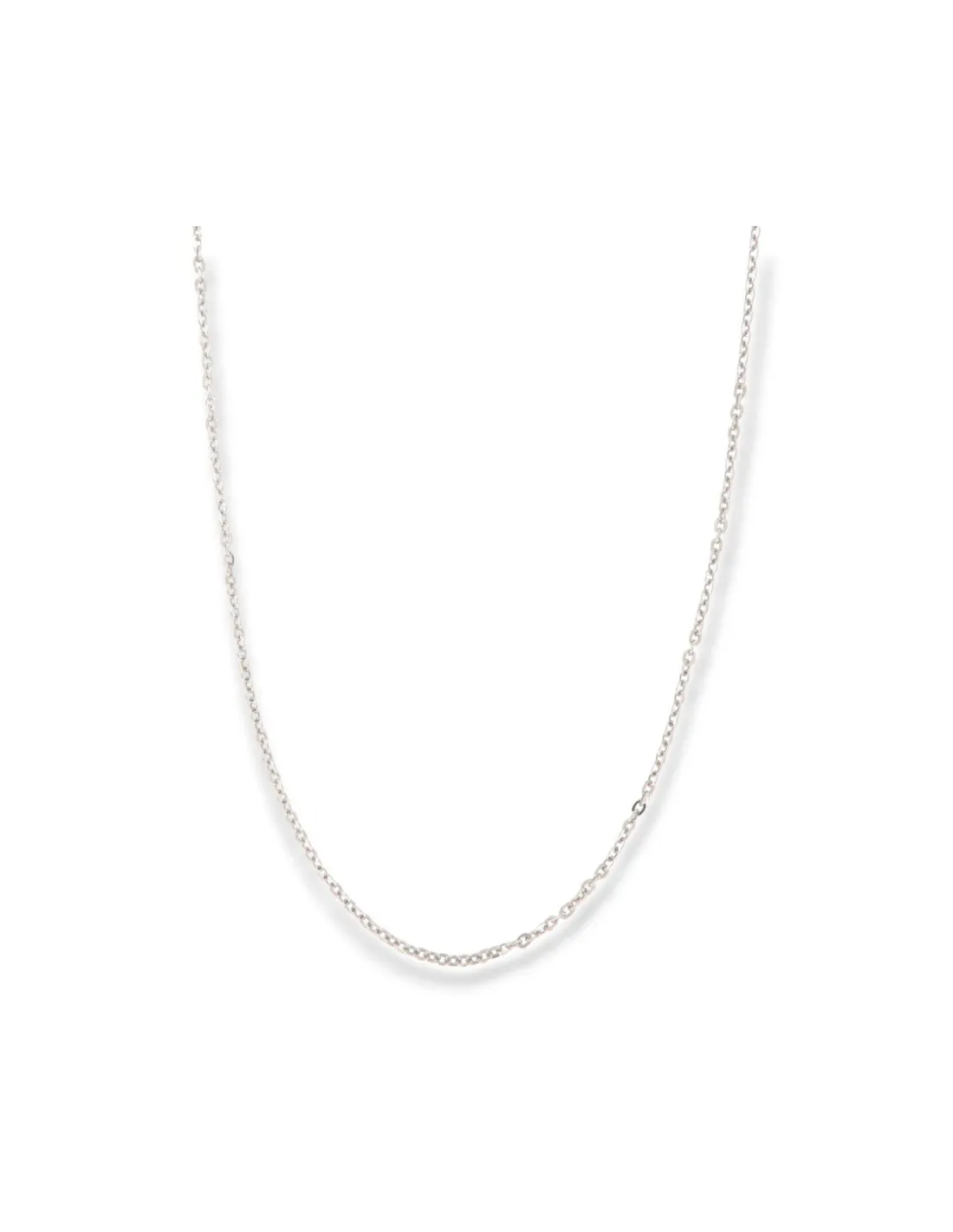 Collana Argento Rodiato Rollò Sfaccettata 2,55GR Colore ARGENTO Taglia 45 colore Argento taglia 45