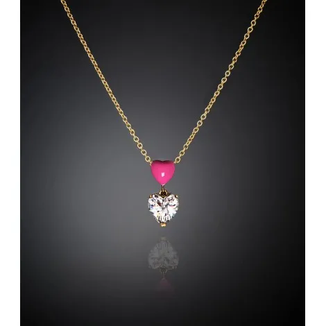 Collana Chiara Ferragni Cuoricino Pink Edizione Limitata Smalto Colorato J19AWD01