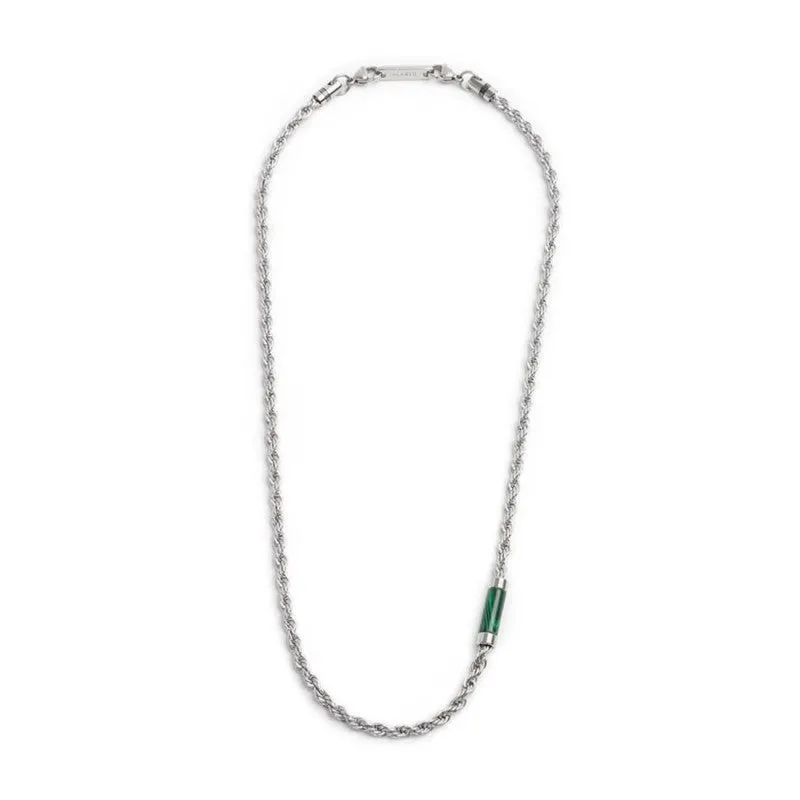 Collana Marlù uomo con elemento in pietra verde