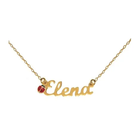 Collana con Nome Coccinella Oro Giallo 18kt