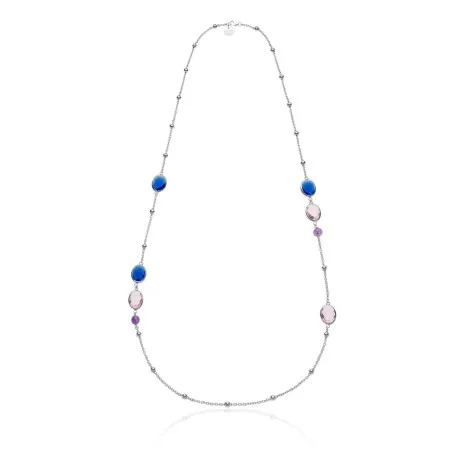 Collana Cristalli Rosa/Blu Unoaerre Fashion Jewellery Bronzo