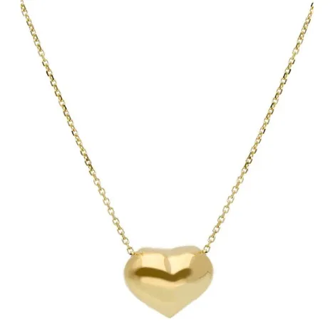 Collana Cuore Effetto Bombato Oro Giallo 18kt
