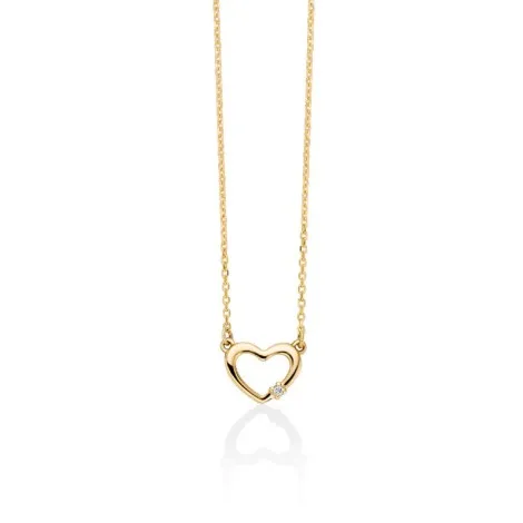 Collana Cuore Miluna Oro Giallo 9kt e Diamanti CLD4687X