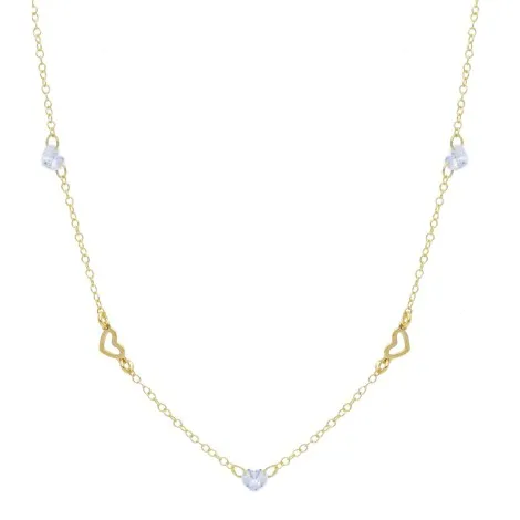Collana Cuore Oro Giallo 9kt con Zirconi