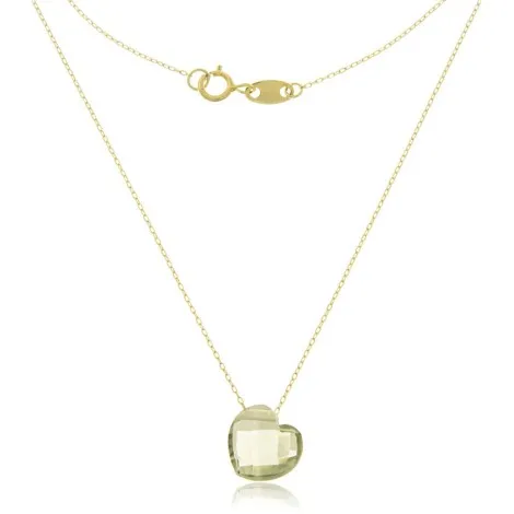 Collana Cuore Oro Giallo 9kt Prasiolite 9V/9GAG53118