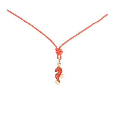 Collana Dodo Cavalluccio Marino Cordino Tangerine