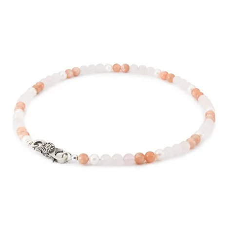 Collana Dream Of Love Trollbeads Tema Protezione Quarzo Rosa Argento TSTNE-00005