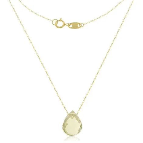Collana Goccia Oro Giallo 9kt Prasiolite 9GAG53026