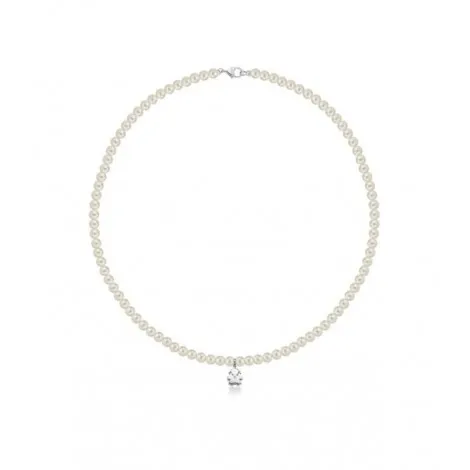 Collana Le Bebè Sagoma Bimba Le Perle Oro Bianco Diamante LBB801