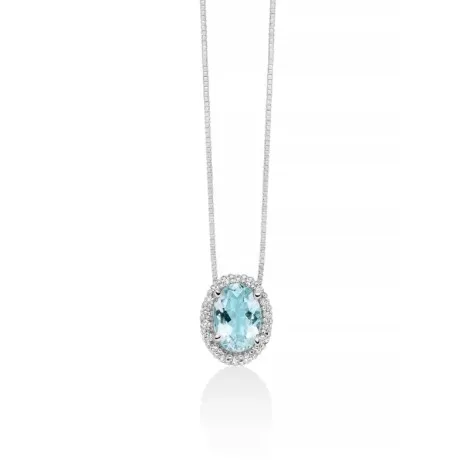 Collana Miluna Acquamarina Oro Bianco e Diamanti CLD4721