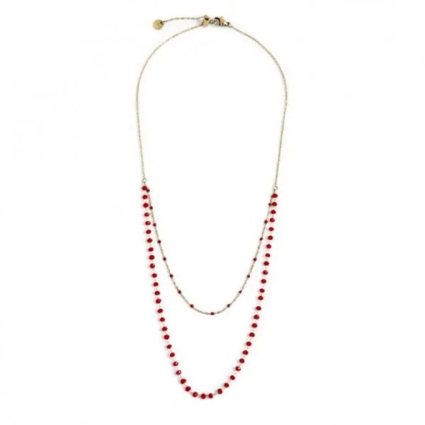 Collana Marlù Donna Cristalli Rossi Oro
