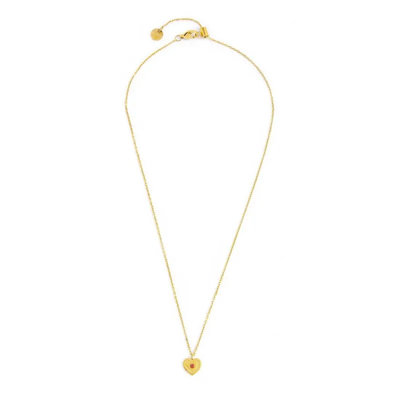 Collana Marlù donna con cuore pendente e cristallo rosso