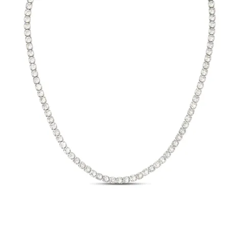 Collana Tennis Griffe Tonda Argento Zirconi Bianchi
