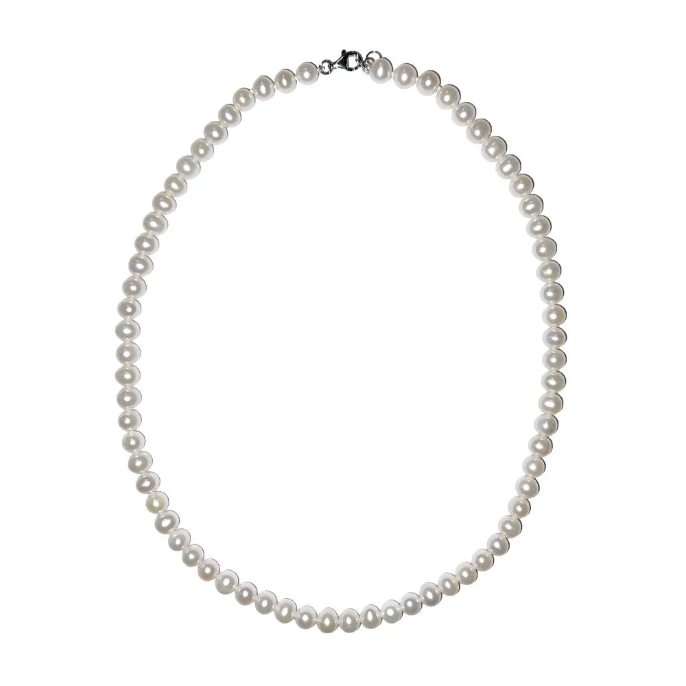 Collana di Perle d'acqua dolce bianche – perle da 7 mm