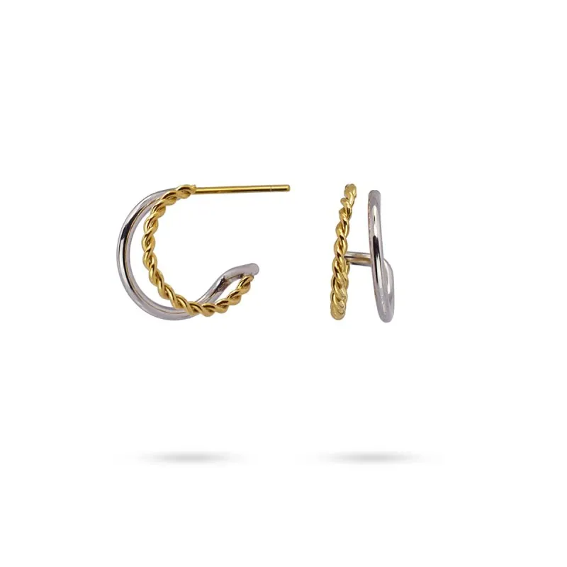 Orecchini a cerchio Anartxy donna Bicolore intrecciato