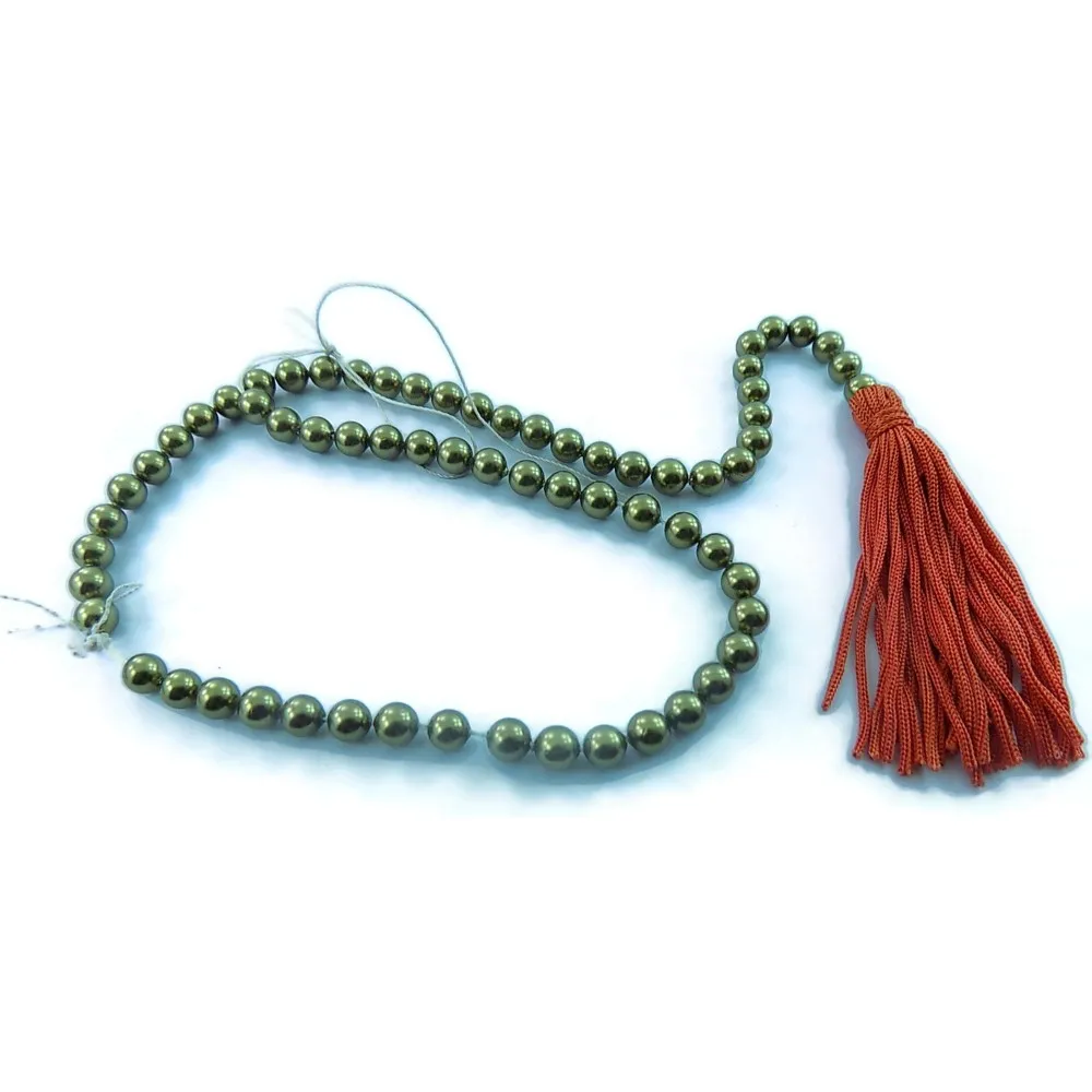 FILO PERLE MAIORCA IN CONCHIGLIA  VERDE DI 8 MM P