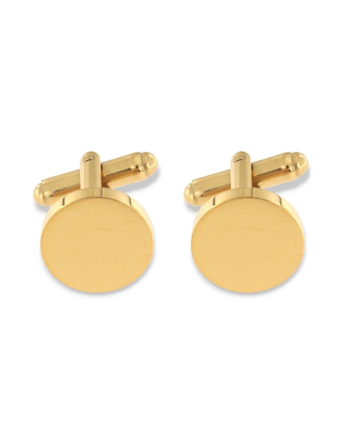 Gemelli Acciaio Dorato Tondi