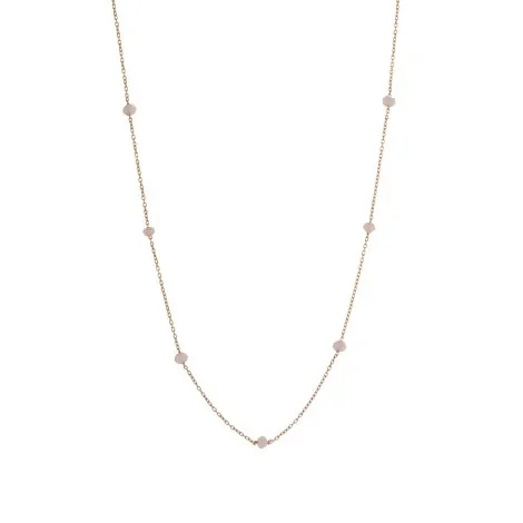 Girocollo Argento Dorato Cristalli Bianco Rosa