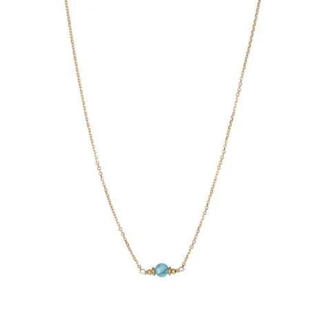 Girocollo Argento Dorato Mini Sfere e Pietra Turchese