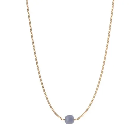 Girocollo Argento Dorato Pietra Calcedonio