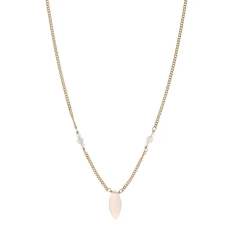 Girocollo Argento Dorato Pietra Chicco Luna Bianca