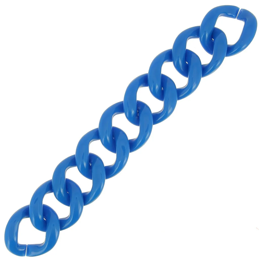 9 maglie acriliche 39x34 mm per la creazione di bracciali - Blu elettrico x22cm