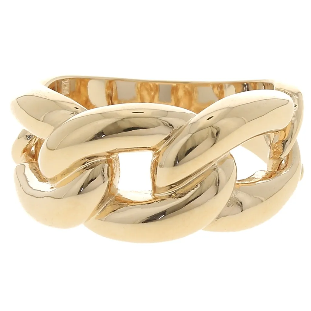 Anello grande grossa maglia- Misura 50 - placcato oro 3 micron x1