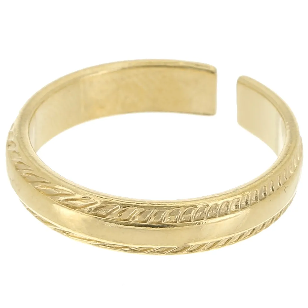 Anello sottile - effetto corda intrecciata - Misura 54 -Dorato oro fino x1