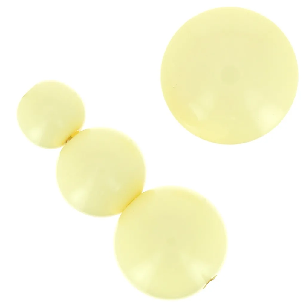 Assortimento di 26 perle e 2 cabochon in resina opaca 6-8-10mm - Giallo pastello