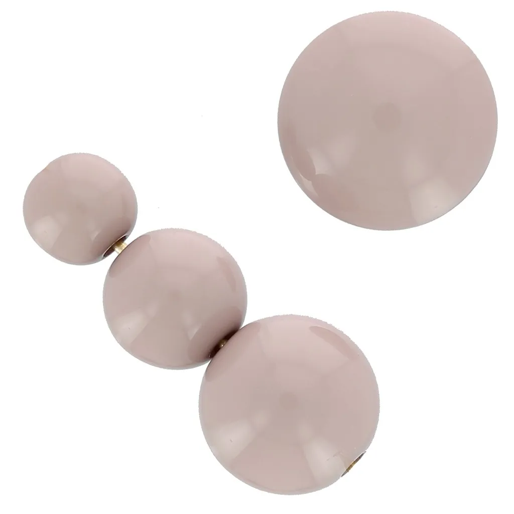 Assortimento di 26 perle e 2 cabochon in resina opaca 6-8-10mm - Taupe