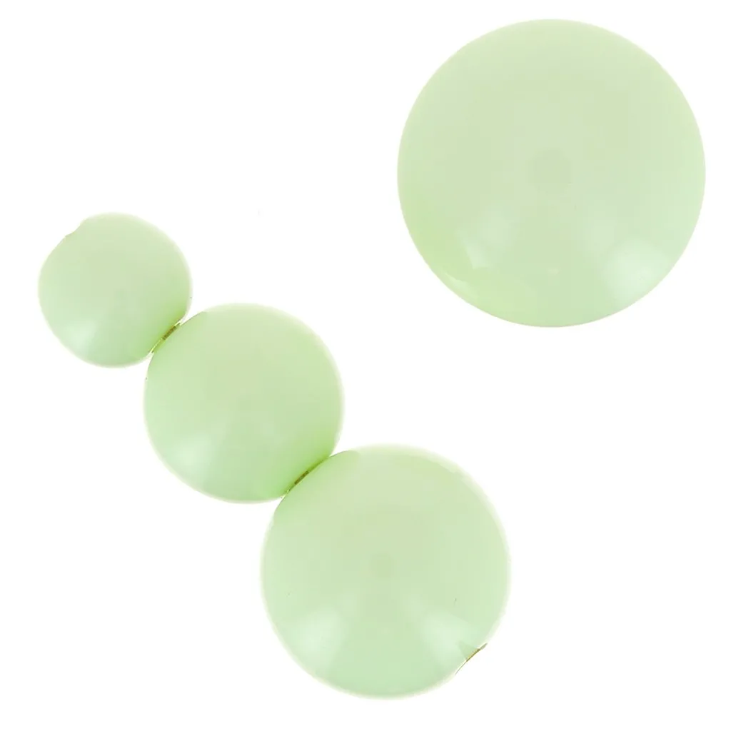 Assortimento di 26 perle e 2 cabochon in resina opaca 6-8-10mm - Verde pastello