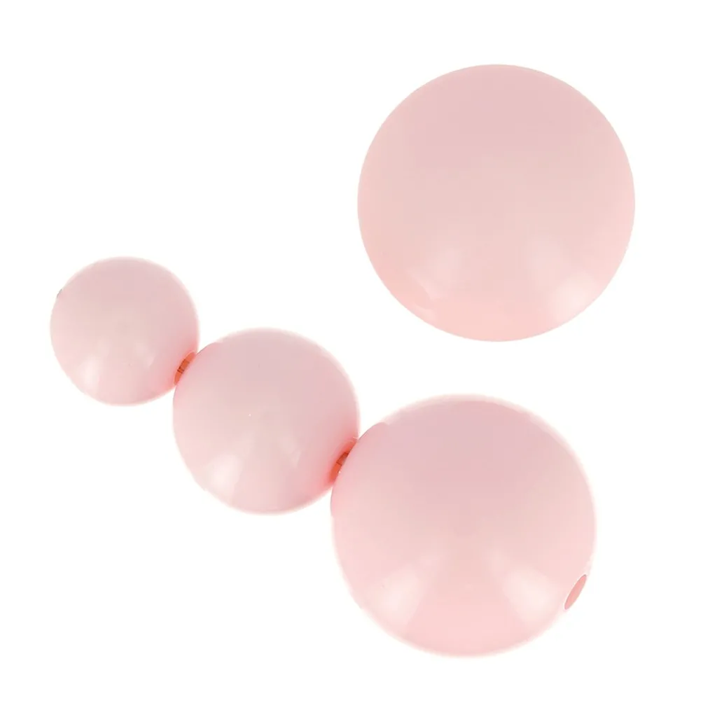 Assortimento di 26 perle tonde 8-10-14 mm e 2 cabochon in resina - Rosa pastello