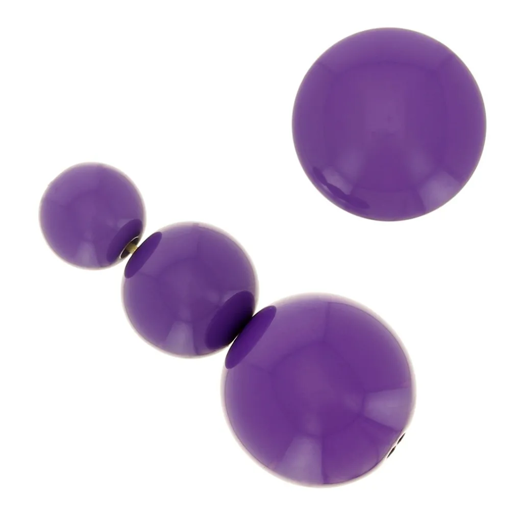 Assortimento di 26 perline rotonde 6-8-10 mm e 2 cabochon di resina - Viola