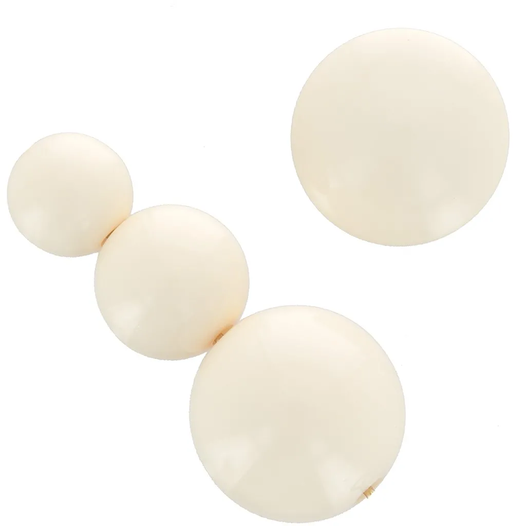 Assortimento di 26 perline rotonde 8-10-14 mm e 2 cabochon di resina - Beige