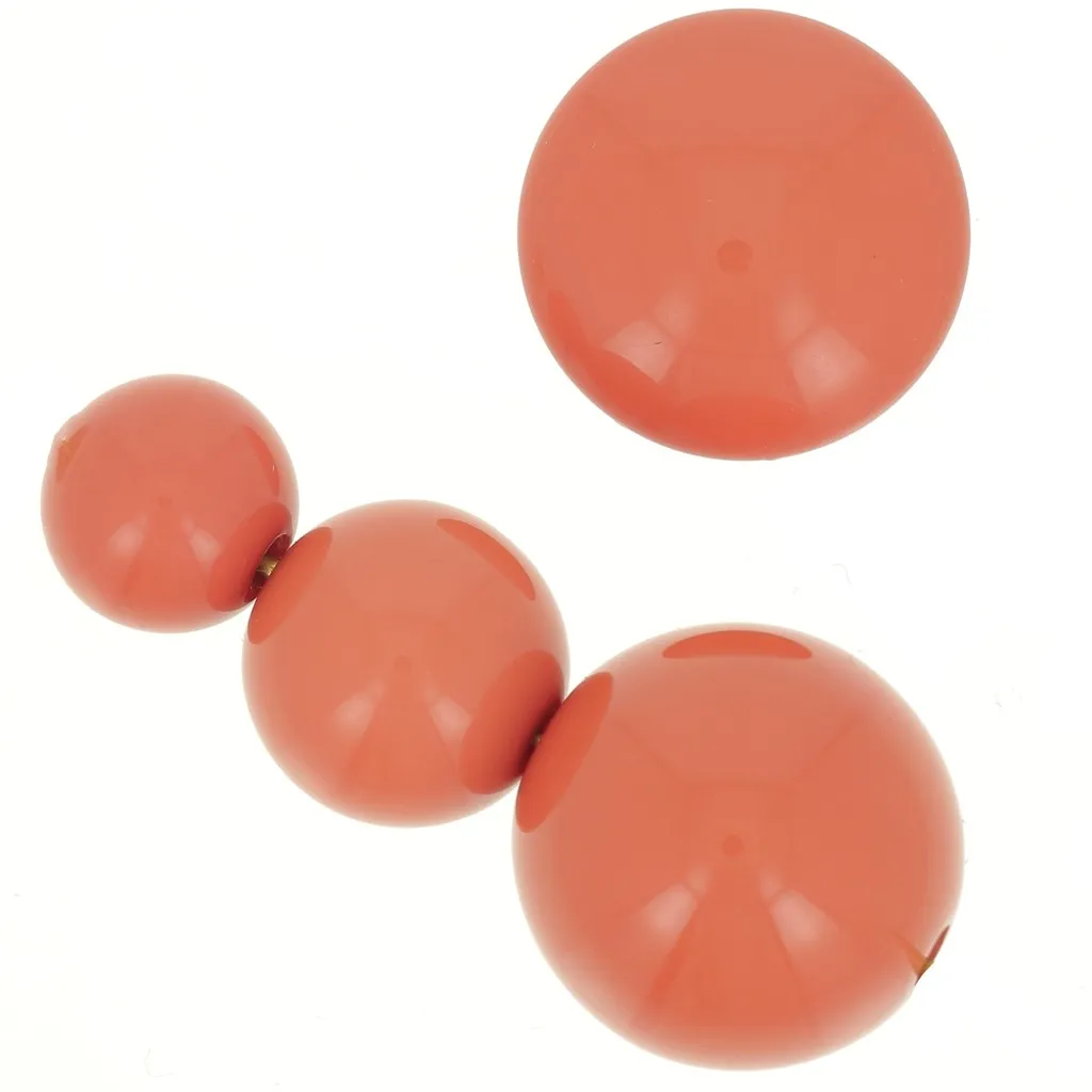 Assortimento di 26 perline rotonde 8-10-14 mm e 2 cabochon in resina terracotta opaca