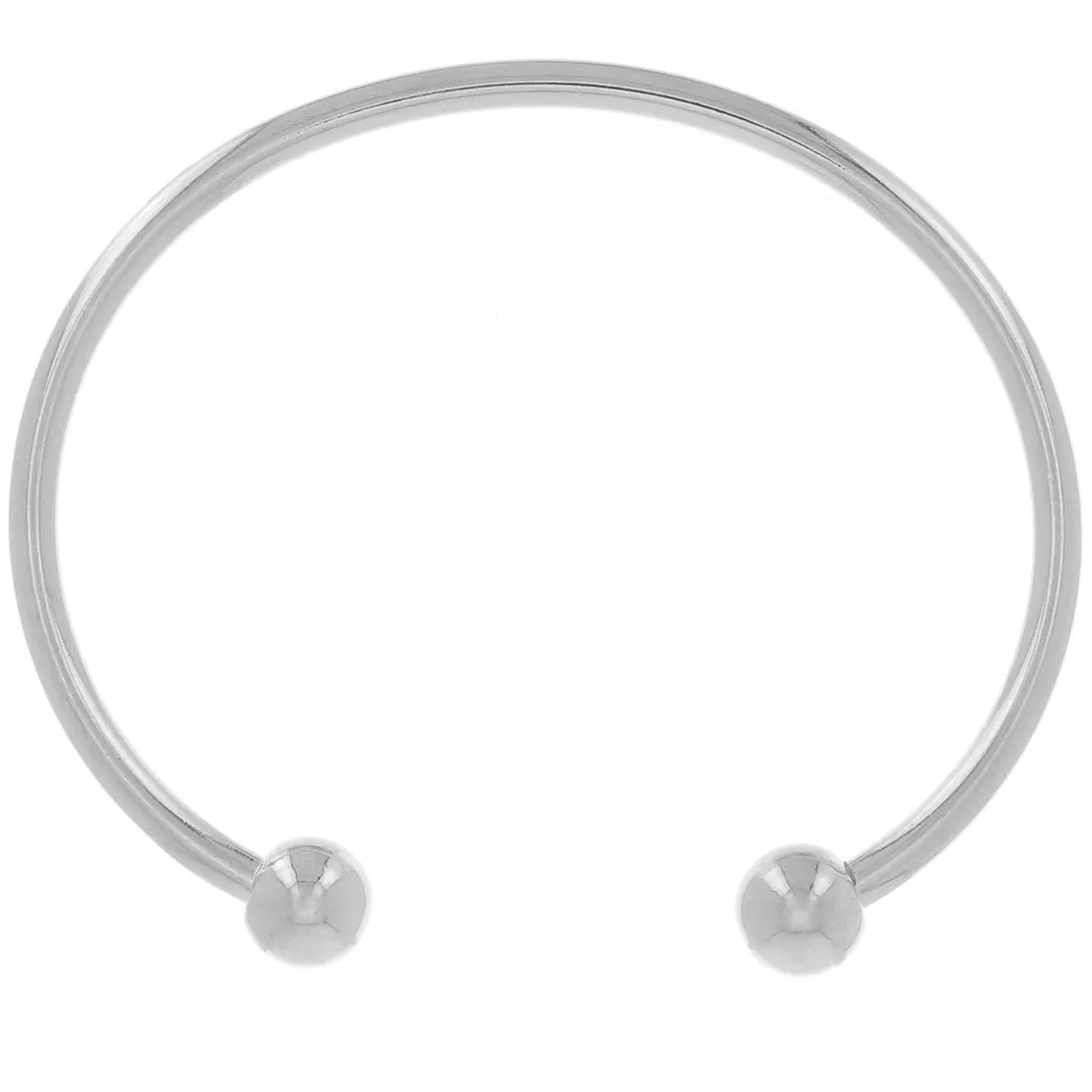 Bracciale 170 mm con 2 sfere - Placcatura argento antico x1