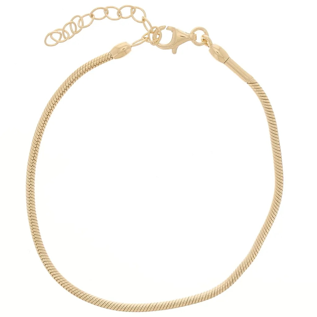 Bracciale a maglia serpentino 1,9 mm - Argento 925 dorato con oro fino x16 cm
