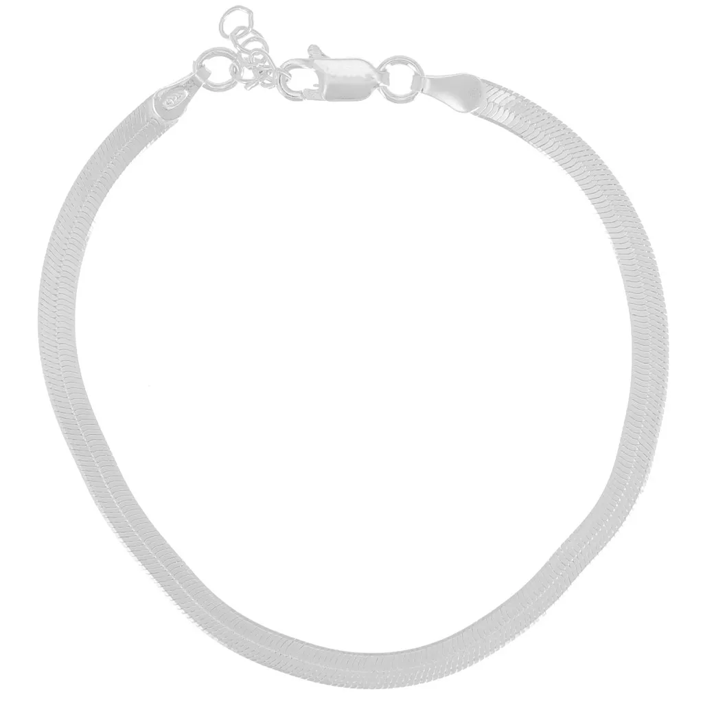 Bracciale a specchio - serpente piatto 3 mm - Argento 925 x16 cm