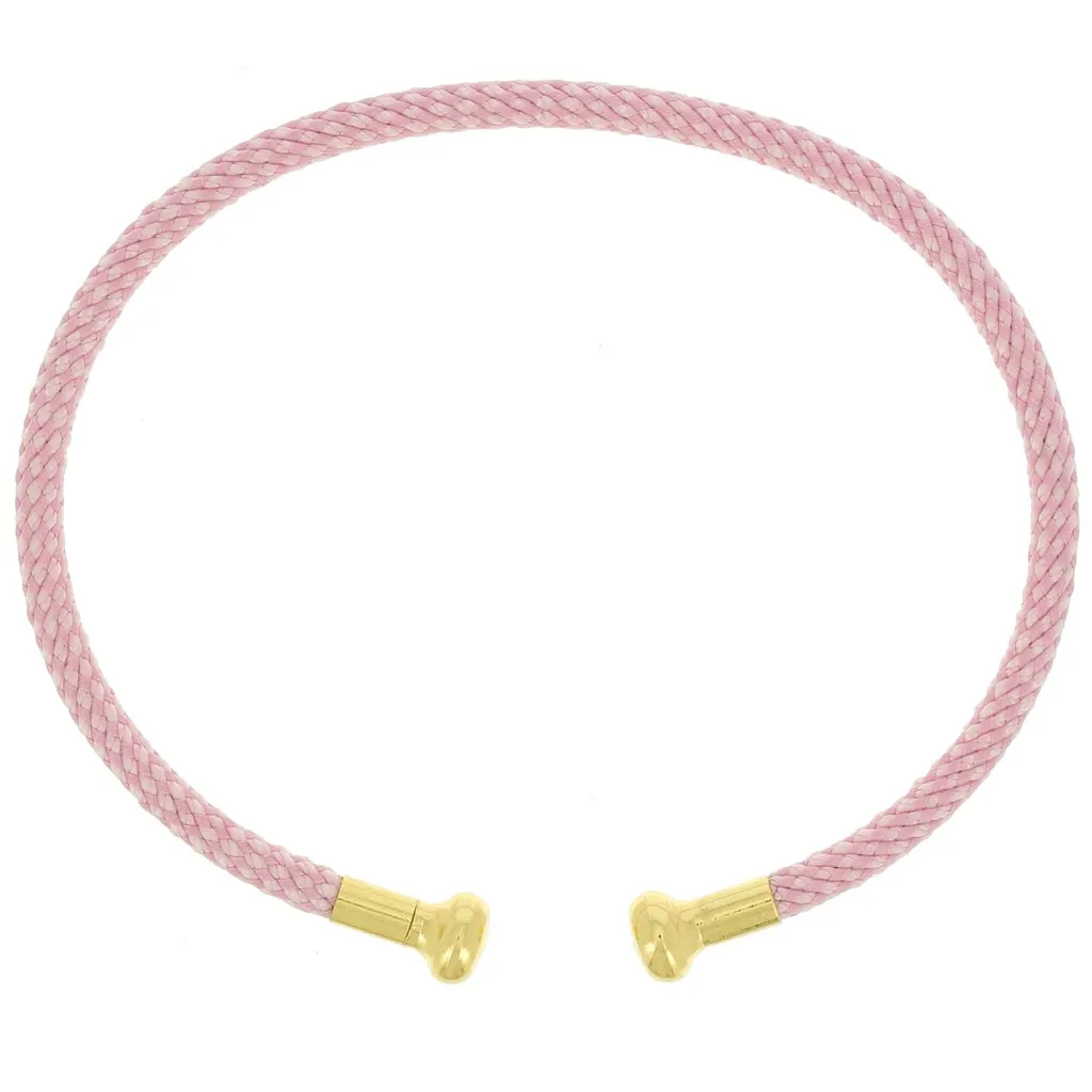 Bracciale cordone ritorto svitabile - Rosa chiaro - Dorato in oro fino