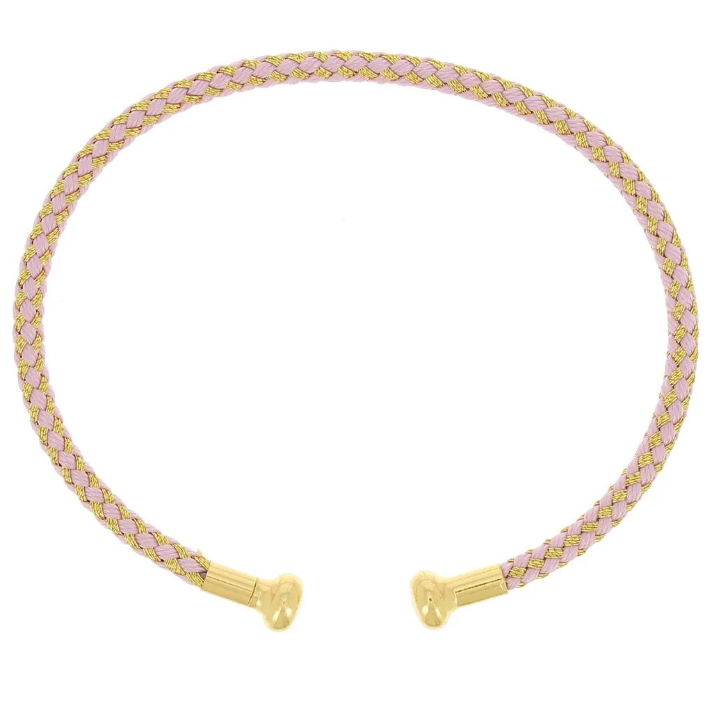 Bracciale cordone ritorto svitabile Rosa - Oro - Dorato oro fino