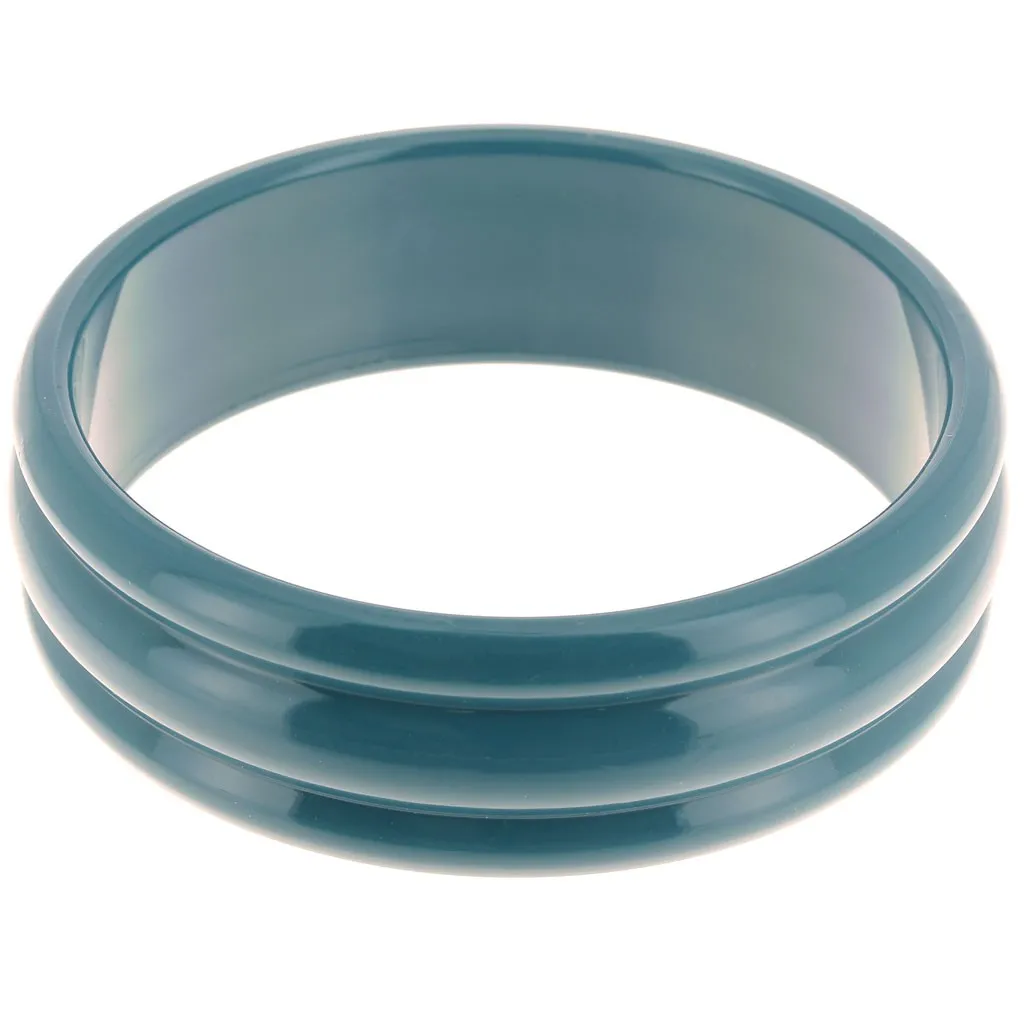 Bracciale in resina opaca di 66 mm di spessore - Blu pavone x1