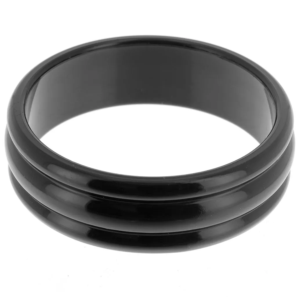Bracciale in resina opaca di 66 mm di spessore - Nero x1