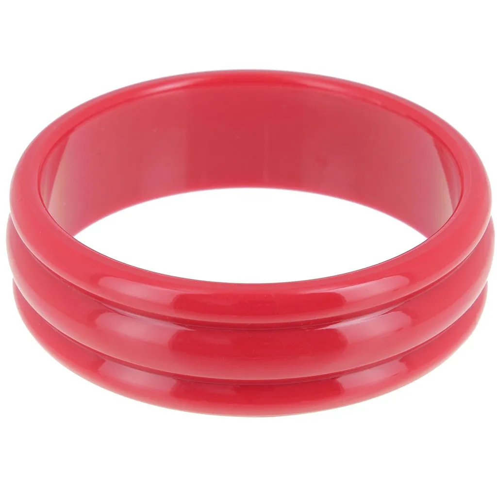 Bracciale in resina opaca di 66 mm di spessore - Rosso scuro x1