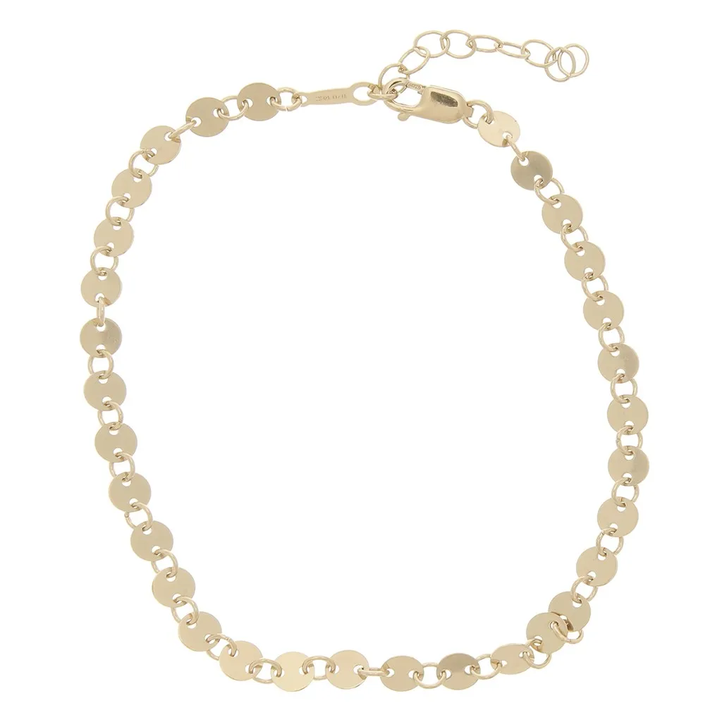 Bracciale maglia creativa dischi 4 mm Gold filled x16.5cm